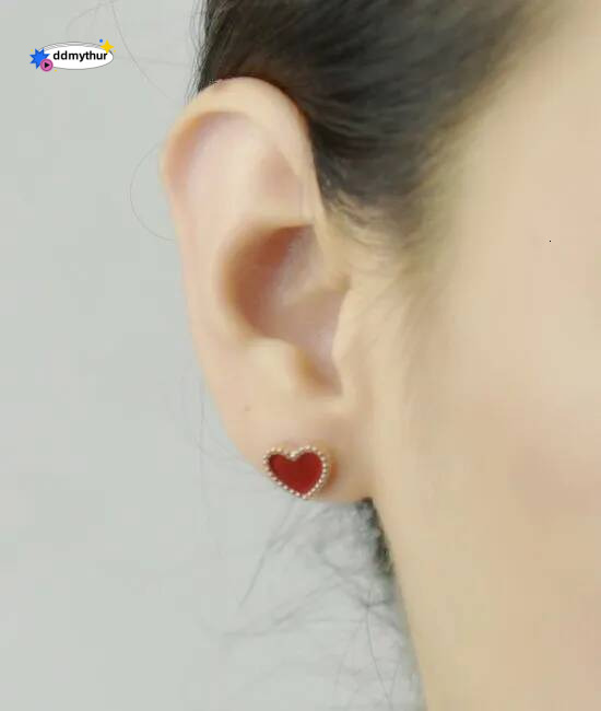 Lovely Heart Stud Earring For Woman Rose Gold Color Pure Stainless Steel Jewelry Girl Gift Party Not Fade Free Shipping ddmythur