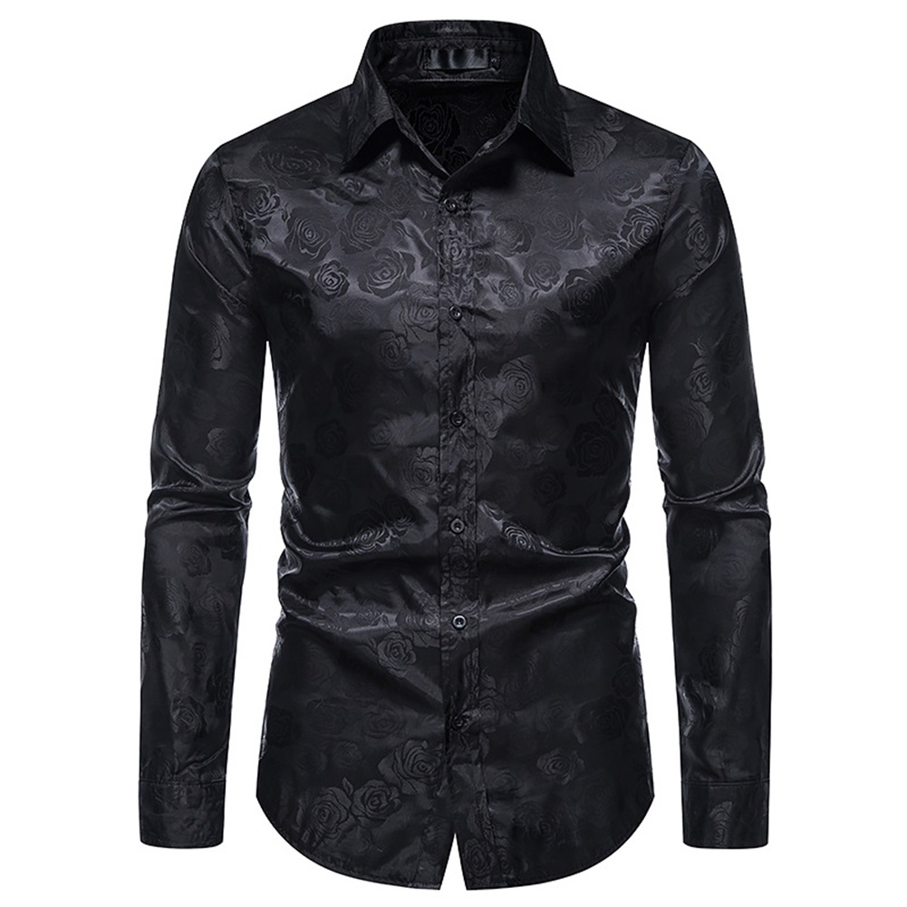 Men's Long-Sleeve Print Casual Shirt - Regular Fit for Outdoors & Parties