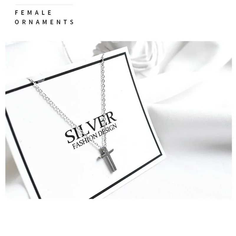 Buy 925 Sterling Silver Small Cross Pendant Chain Light Polishing Simple Necklace for Women Fashion Glamour Fine Jewelry ChainXJ250510