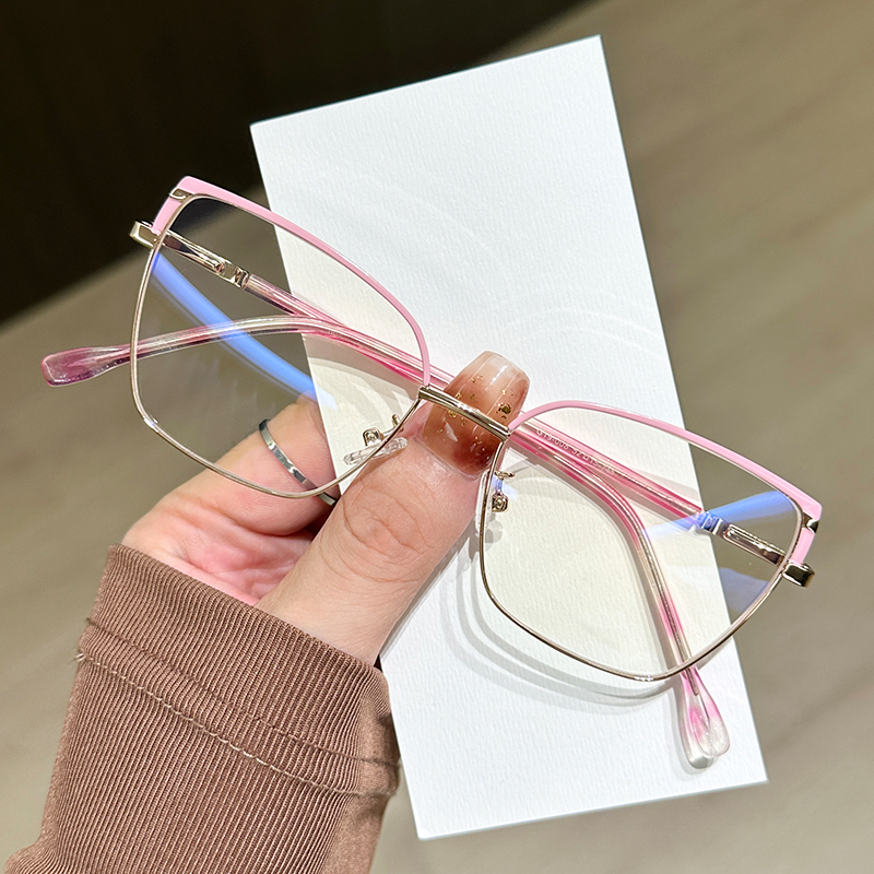 2025 New Sunglasses for Women Mens Anti Blue Light Reading Glasses Designer Metal Eyeglasses Frame Net Red Vegan Face Repair Decoration Glasses g19-00