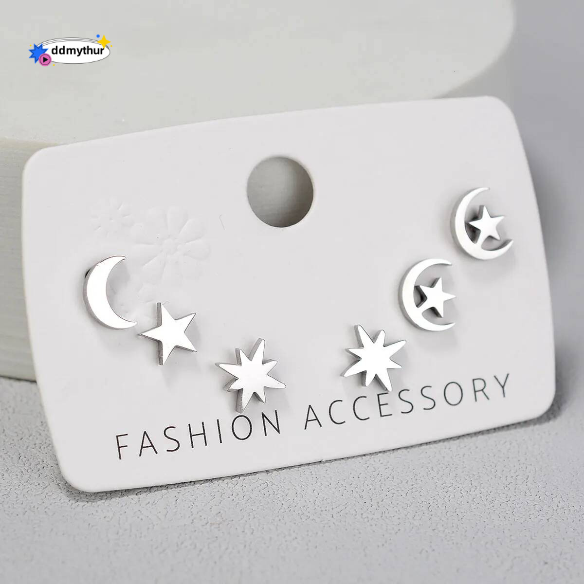 Stainless Steel Small Cute Butterfly Star Moon Heart Stud Earrings Set Punk Piercing Earing Women's Minimalist Jewelry ddmythur