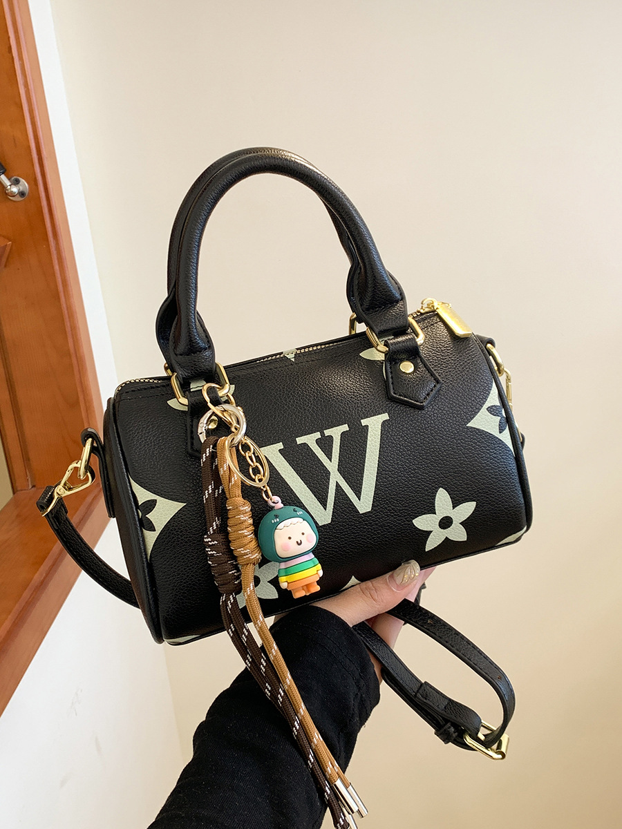 hot tote bag new High - end printed handbag retro monogram letter women's bag versatile cross - body bag trendy small square bag
