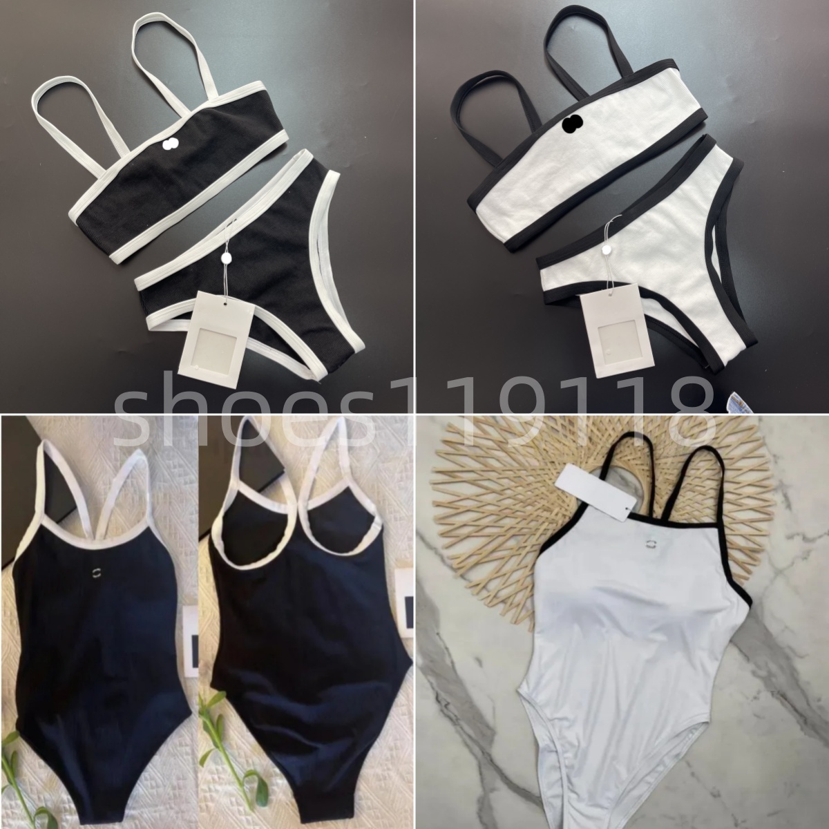 Summer Beach Sunshine high-end luxury bikini C letter women's swimsuit diamond stitching sexy one-piece designer swimsuit two-piece bikini swimsuit