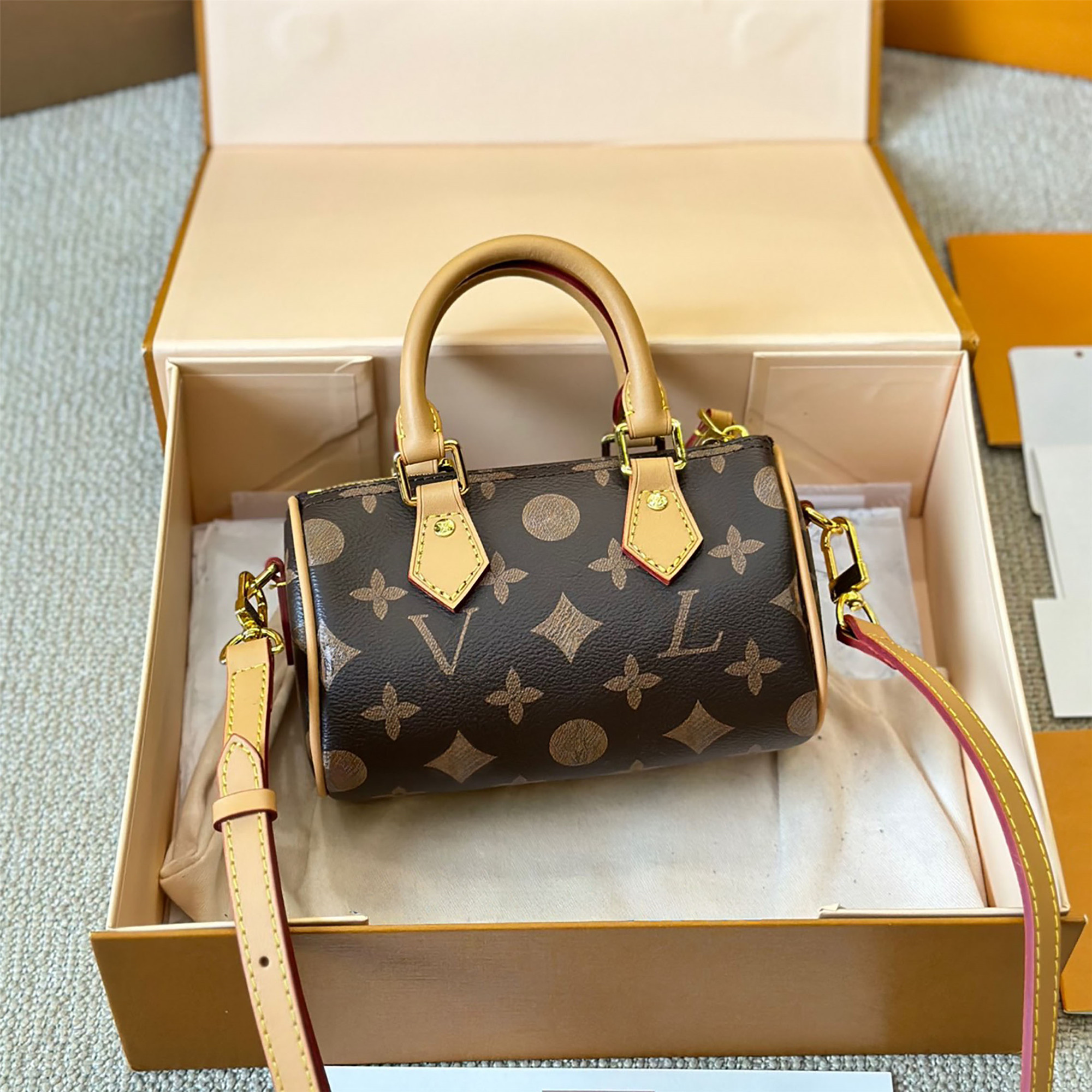 leather Handbag women shoulder bag luxury brand designer chain crossbody bag nano 16cm series