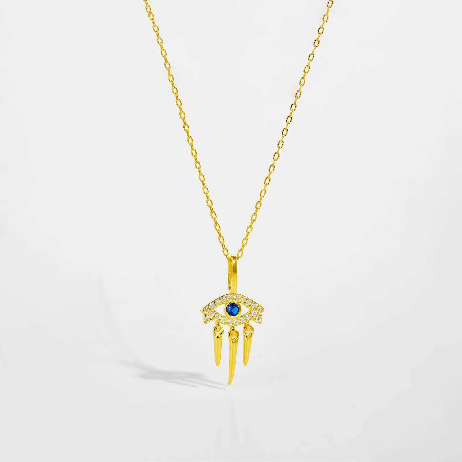 VEWANT Women 925 Sterling Silver Blue Zircon CZ Devils Eyes Charm Long Necklace Luxury 2024 Dainty Gift Birtay Fine JewelsXJ250510