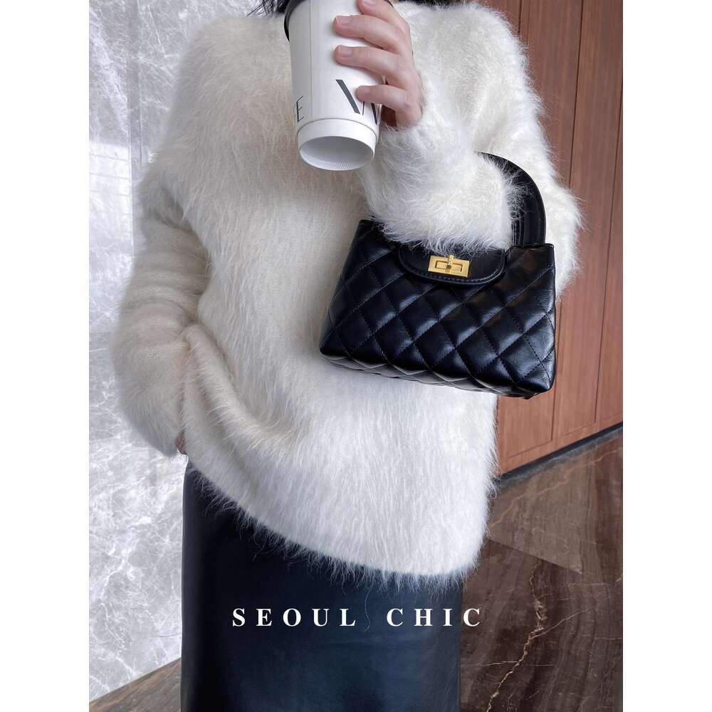 SEOULCHIC high end antique style handbag new car stitching diamond grid single shoulder crossbody chain bag