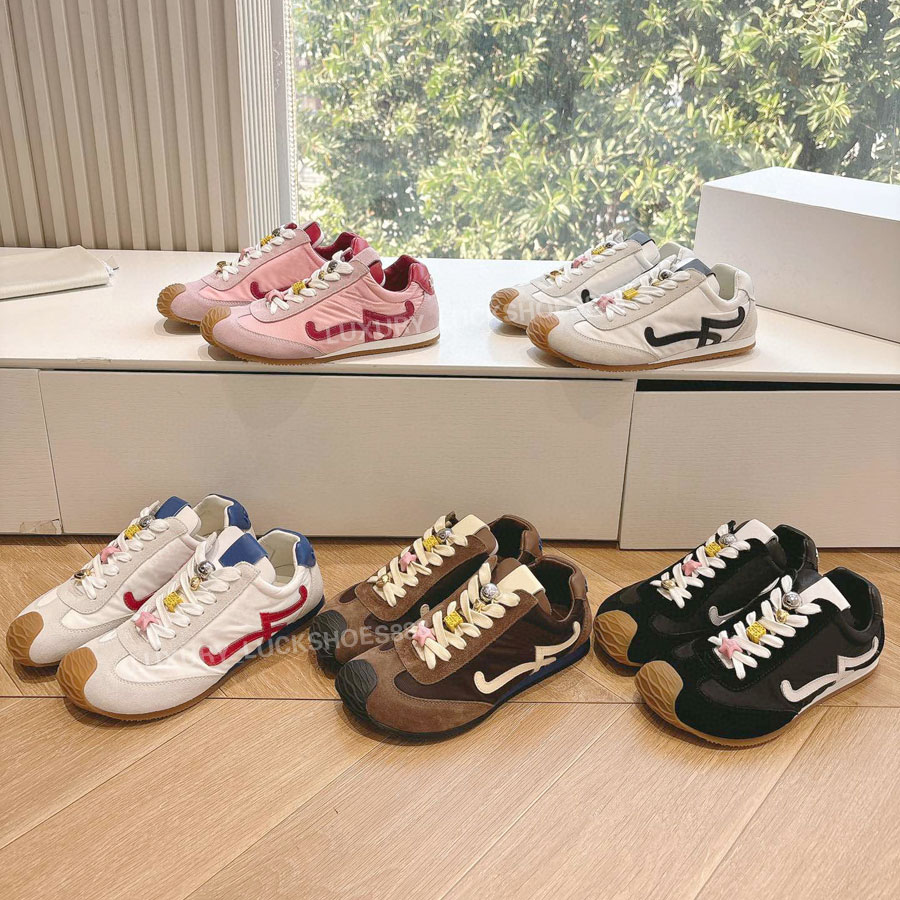 top quality Unisex style Patchwork Platform Suede Tennis shoes Real leather Lace-up Low-top Flat casual sneakers Luxury designer Sport Athletic shoes men womens 35-45