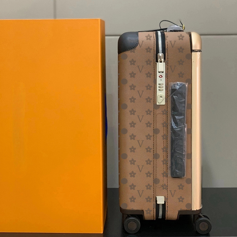 Designer Suitcases Aluminum alloy silver leather 20 inches Carry Luggage Men Trolley Rolling Bag Brand