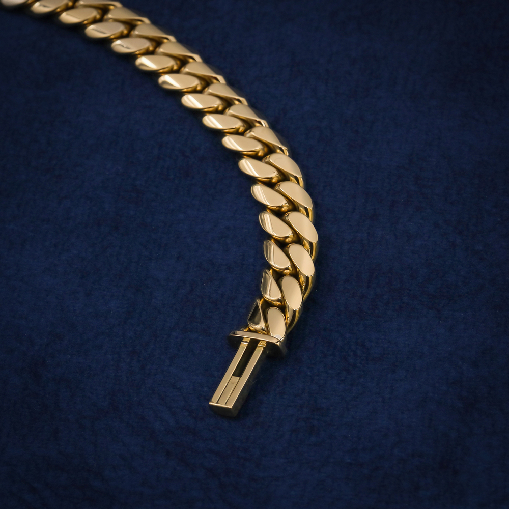 Customized Iced Out Jewelry Gold and Silver Plating Moissanite Hip Hop Silver Moissanite Cuban Link Bracelet Cuban Chain