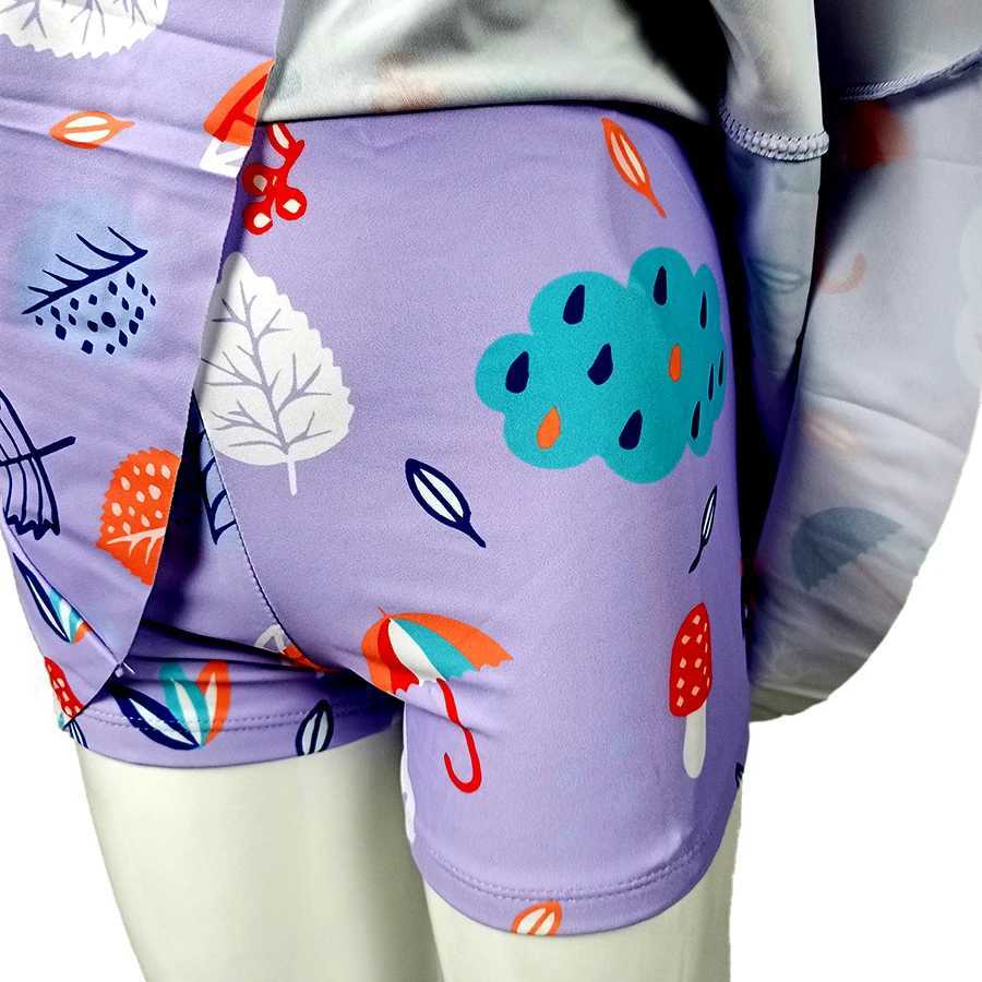 YUKE Retro One Piece Swimsuit Girls Front Zipper Print Swimwear For Kids Baby Princess Skirt Children Swimming Bathing Suit W250510