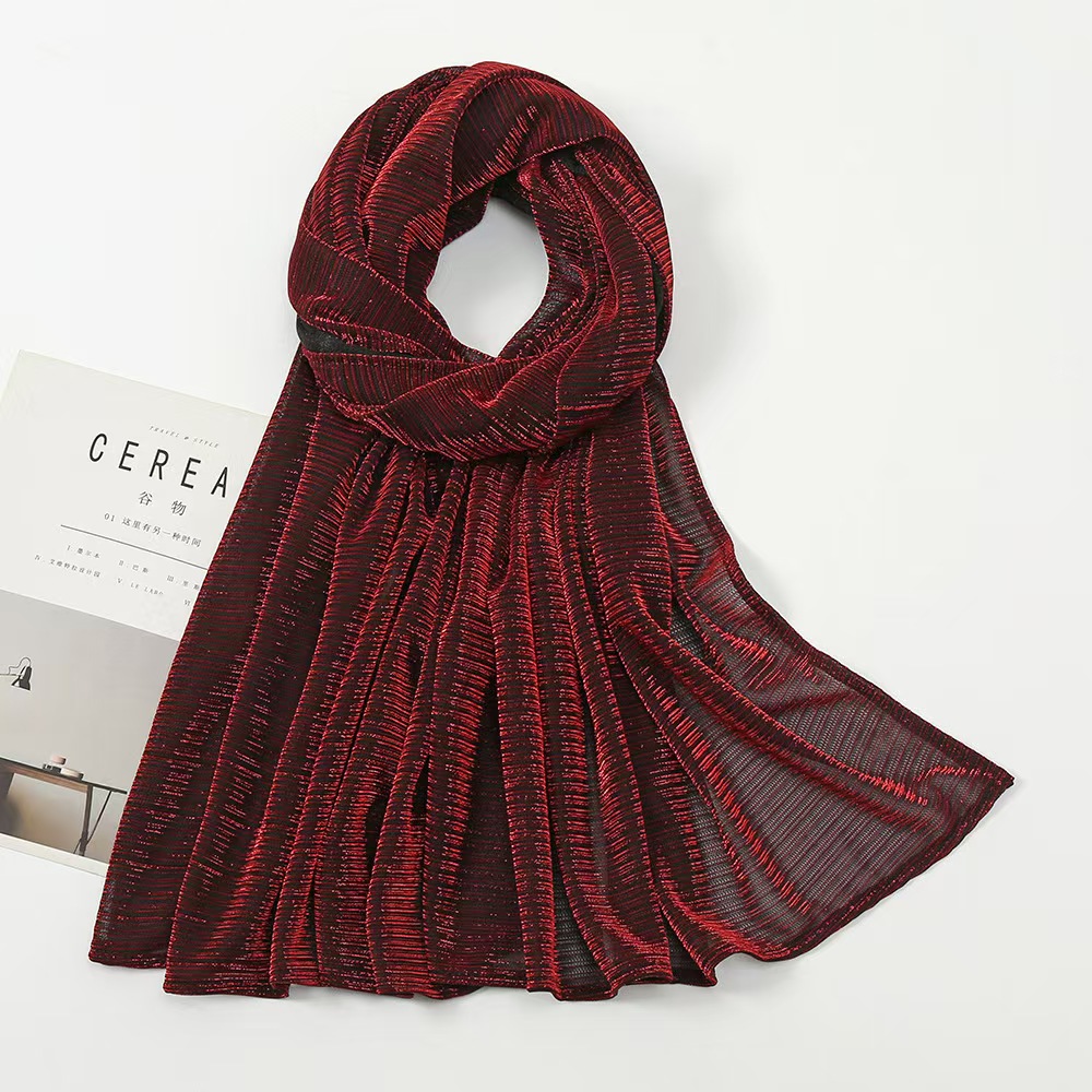 T675 autumn and summer thin monochrome gold and silver silk head scarf pure color soft headscarf female shawl