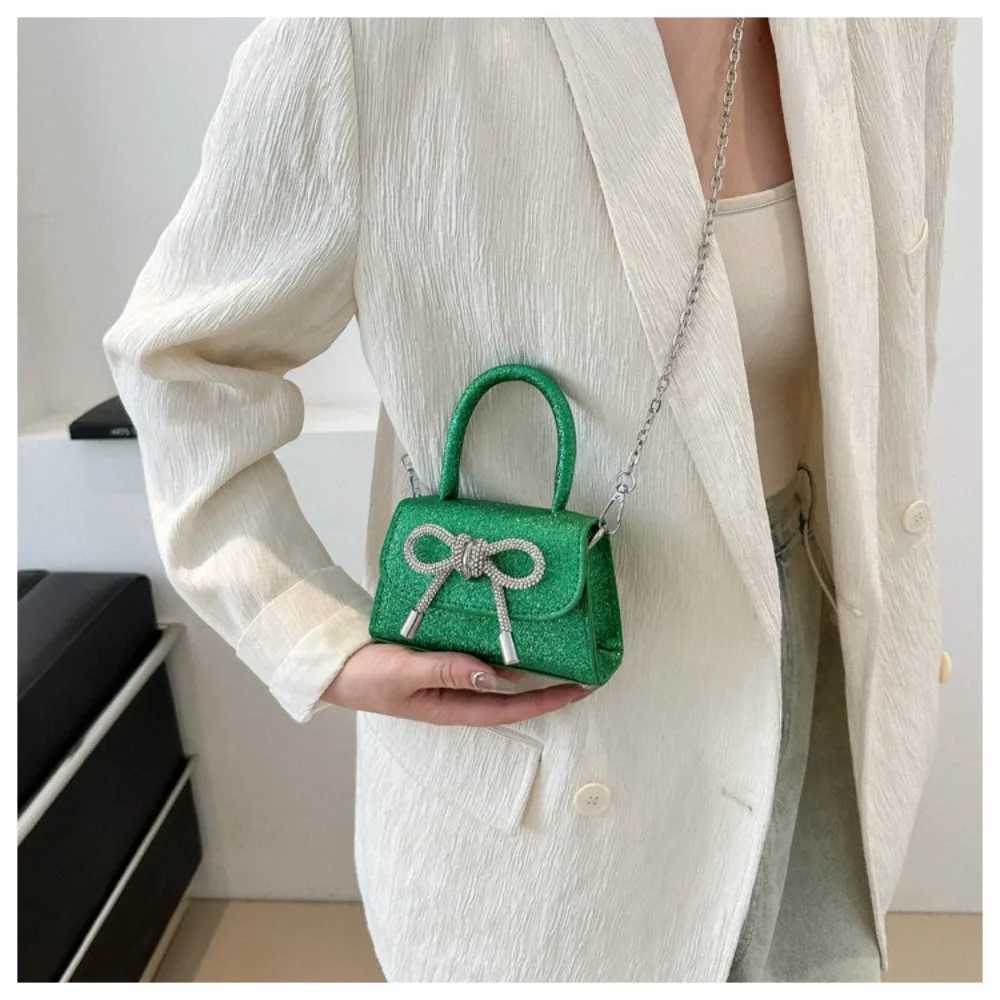 Popular Bow Shoulder Bag Fashion High Capacity Solid Color Mini Handbag Trendy Women Commuting Bag Z250512