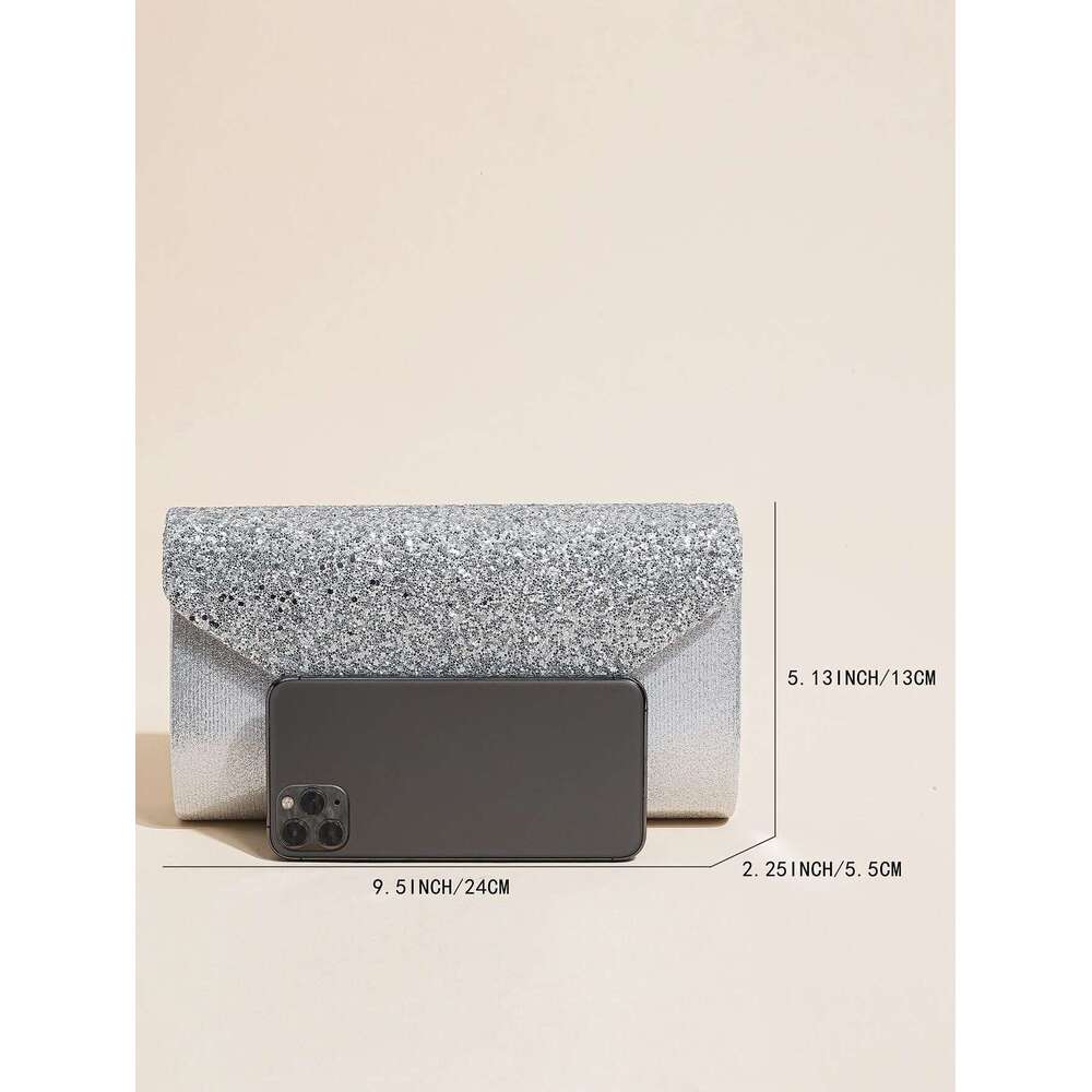 Dinner Bag Women Evening Envelope Handbag Prom Sequin Clutch Purse Chain Shoulder Cross Body Bag For Party KQ
