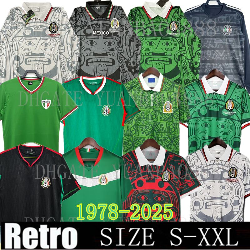 Retro Mexico 1998 Soccer Jerseys goalkeeper vintage football shirts 1978 1986 1994 1995 2006 2010 green home J.CAMPOS BLANCO H.SANCHEZ HERNANDEZ Long sleeve 19 20