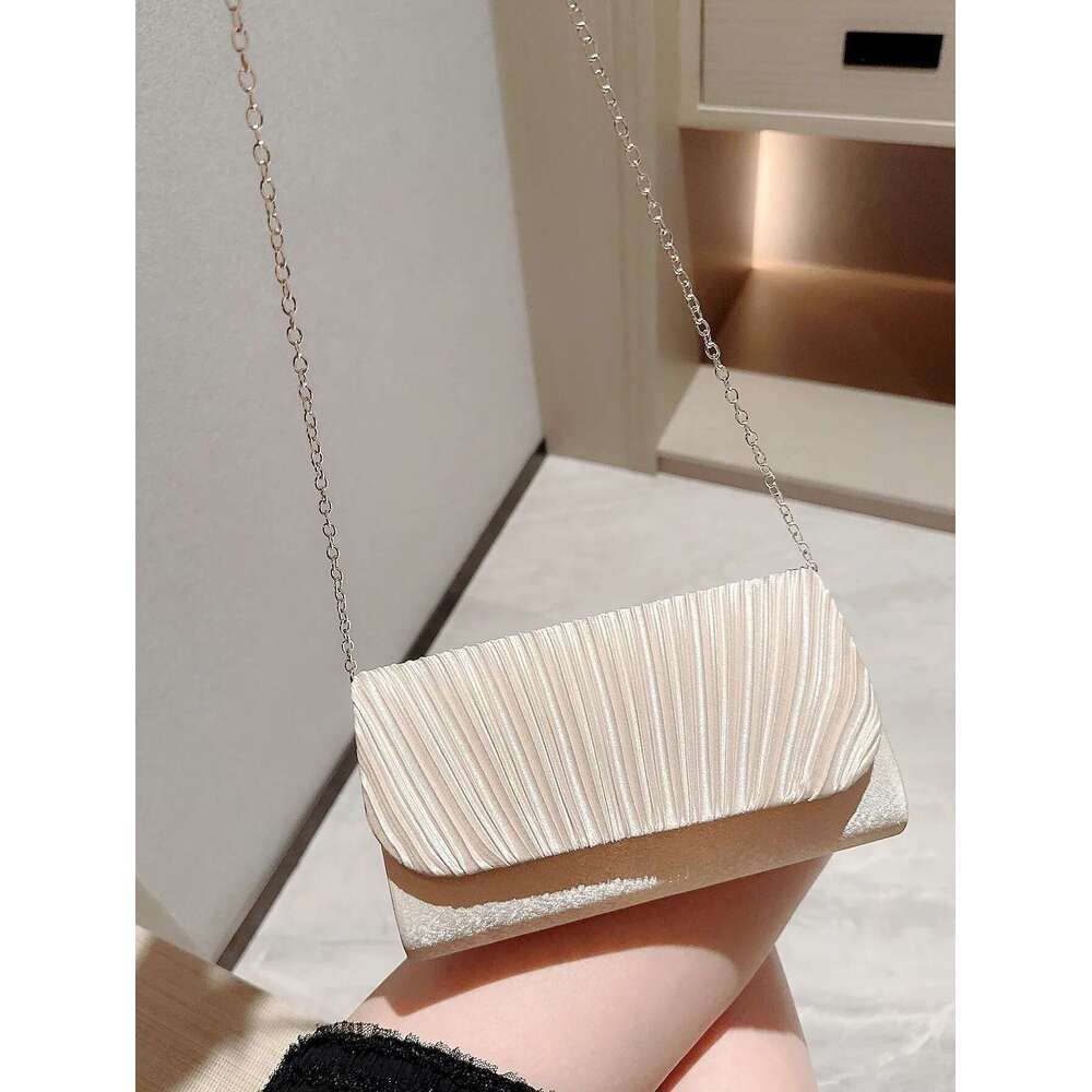 Dinner Bag Women S Elegant Satin Evening Bag Pleated Wedding Purse Formal Tote Party Prom Clutch With Rhinestones For Wedding Bride KQ