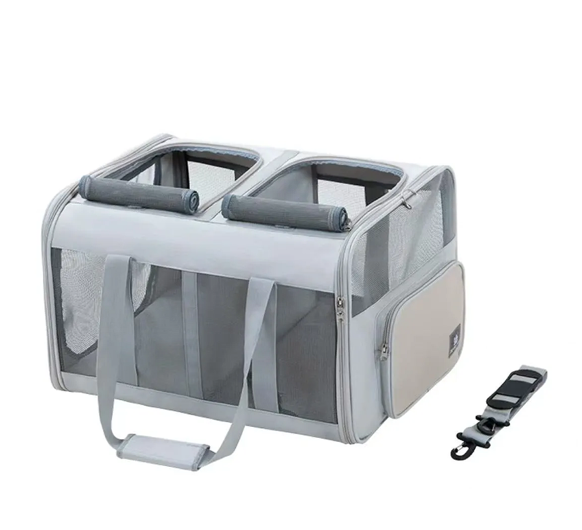 Extra large pet bag for dual cats, portable and expandable backpack for outdoor activities, cat bag for isolation, dog pet car bag