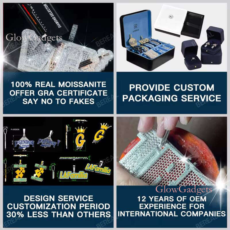 Pass Tester Moissanite Hip Hop Style Iced Out Sier Vvs Dia Opal Teeth Grillz Jewelry Men Women