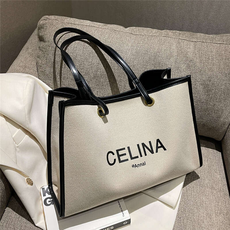 designer bag High end large capacity for women's new canvas, enlarged and thickened one shoulder commuting handheld mommy bag, tote bag