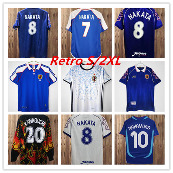 98/18 Japan NAKATA Retro Mens Soccer Jerseys National Team NAKAMURA OGURO KAWAGUCHI Home Away Long Sleeves Vintage Football Shirts Uniforms