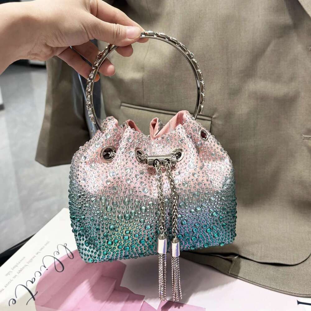 Dinner Bag Handle Rhinestones Evening Clutch Bag Purses And Handbag Shoulder Shiny Crystal Clutch Purse Bucket Bag KQ