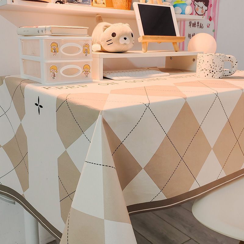 B419 Nordic style tablecloth net red plaid tablecloth student dormitory desk cloth atmosphere tablecloth coffee table decoration cloth ins