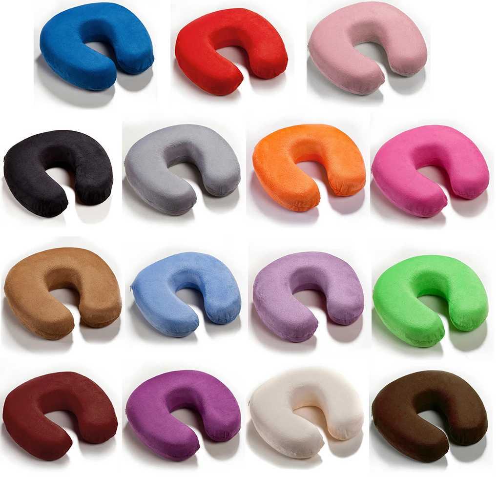 Memory foam neck pillow rest neck pillow U-shaped soft travel pillow office train rest plane 15 color neck pillow M250510