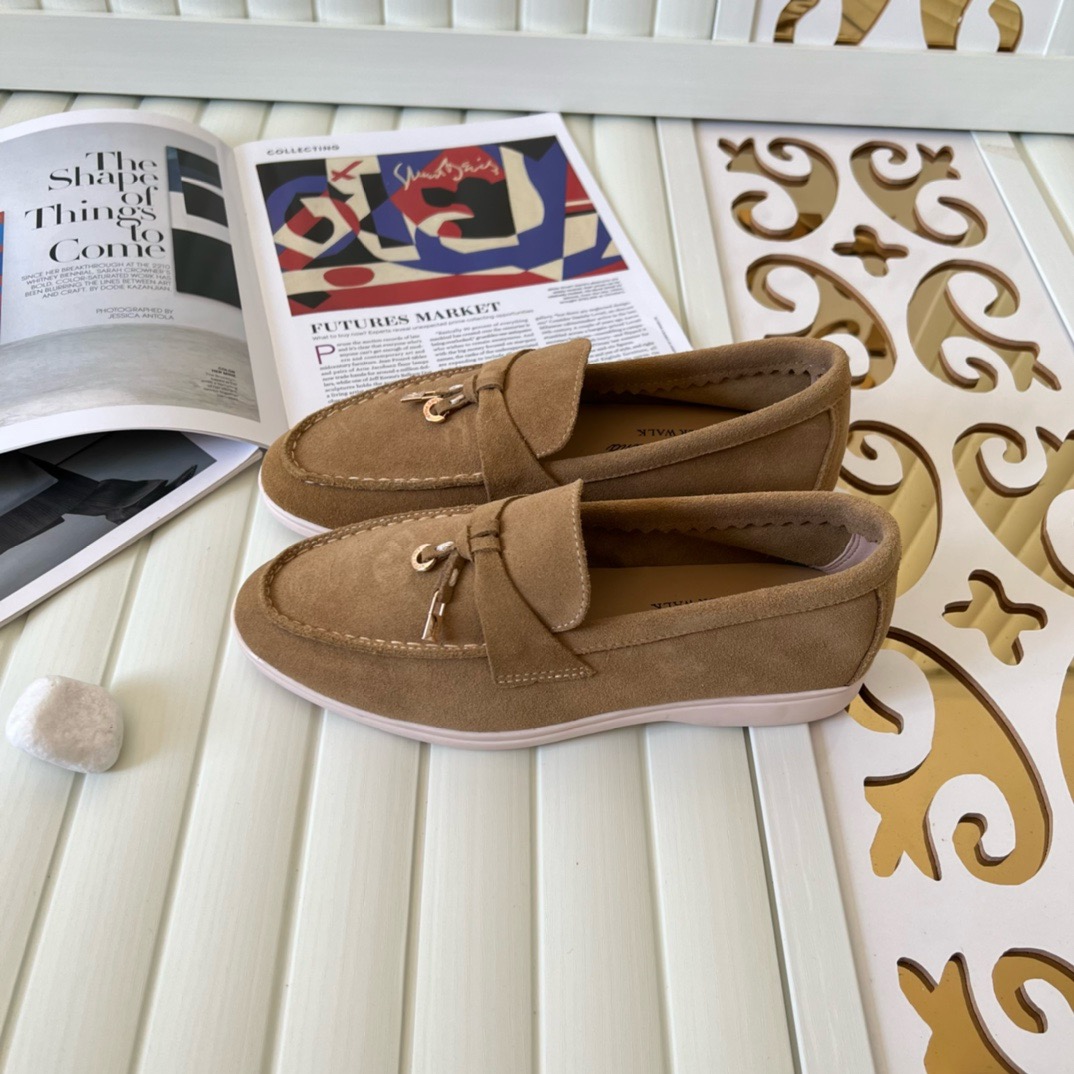 Designers Dress shoes Couple style womans men top Cashmere Leather loafers High elastic beef tendon bottom shoes