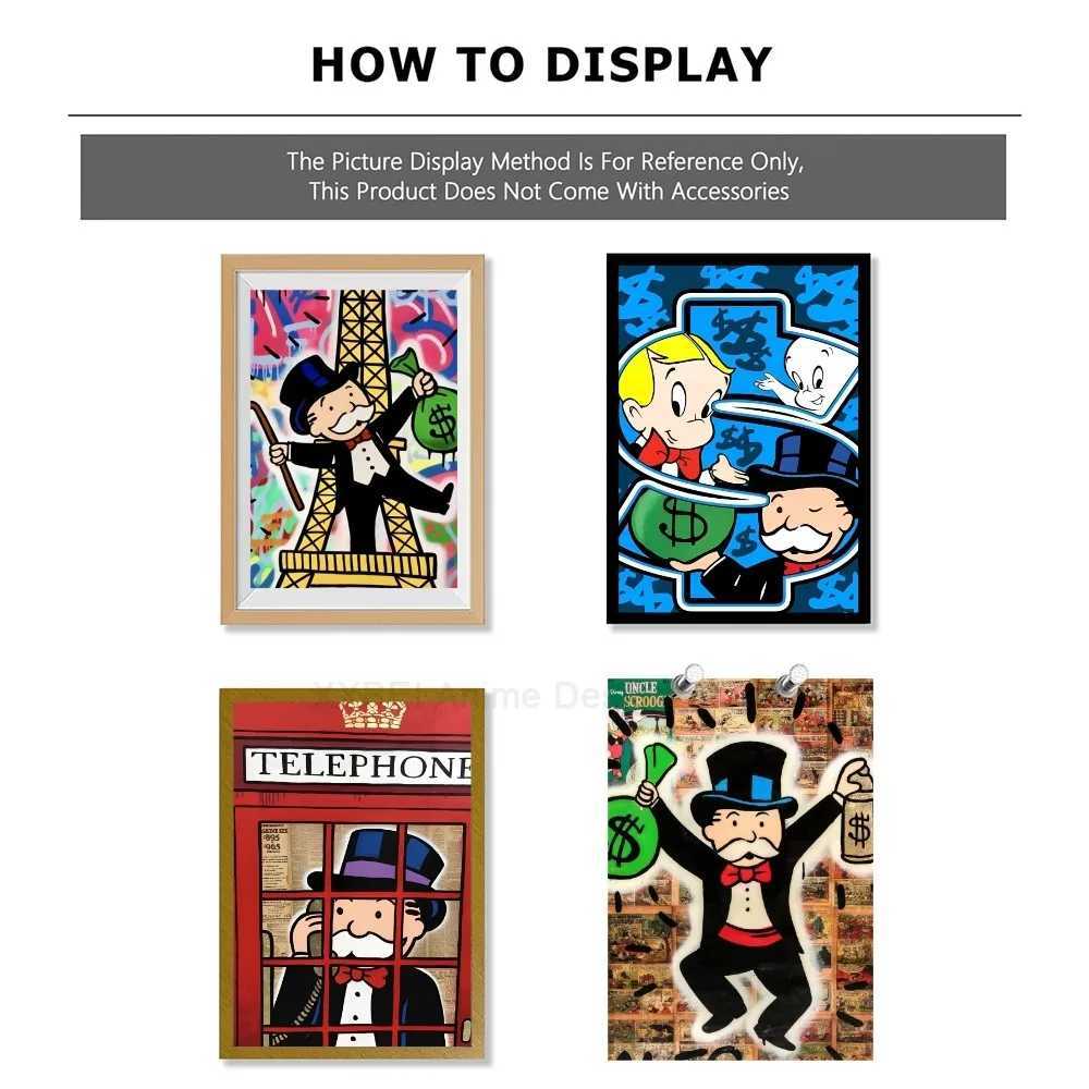 1pc Street Graffiti Art Alec Monopoly Poster Sticker Bedroom Study Wall Art Hanging Painting Decor High Quality Printed Matter Y250510