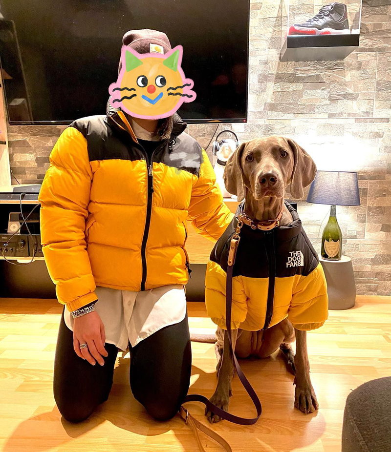 Dog Winter Coat Jacket, 'THE DOG FANS' Embroidery Pattern Dog Clothes with Zipper, Waterproof Windproof Warm Coat, Cold Weather Clothes for 