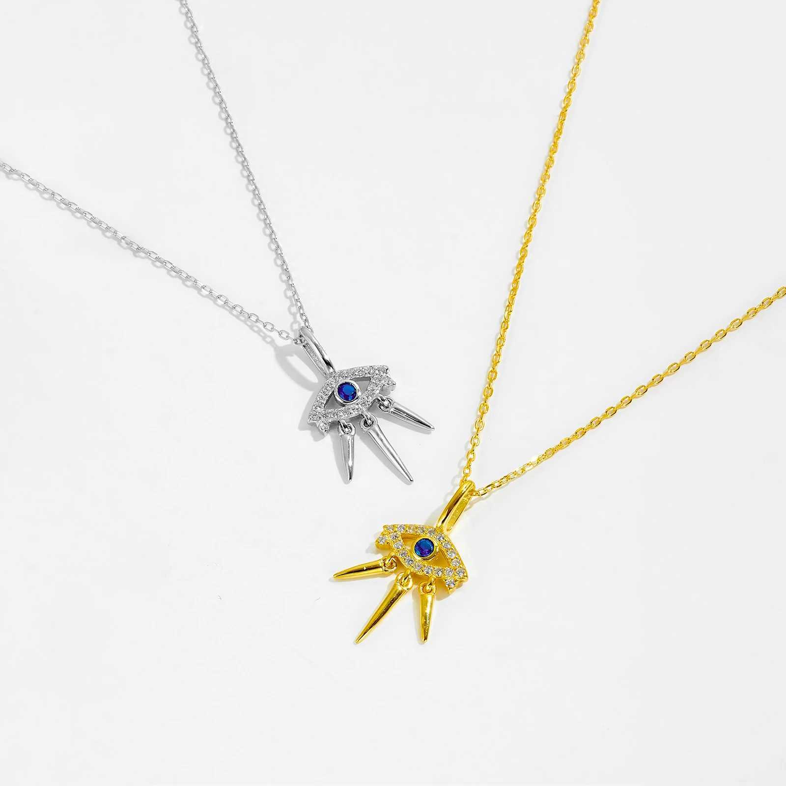 VEWANT Women 925 Sterling Silver Blue Zircon CZ Devils Eyes Charm Long Necklace Luxury 2024 Dainty Gift Birtay Fine JewelsXJ250510