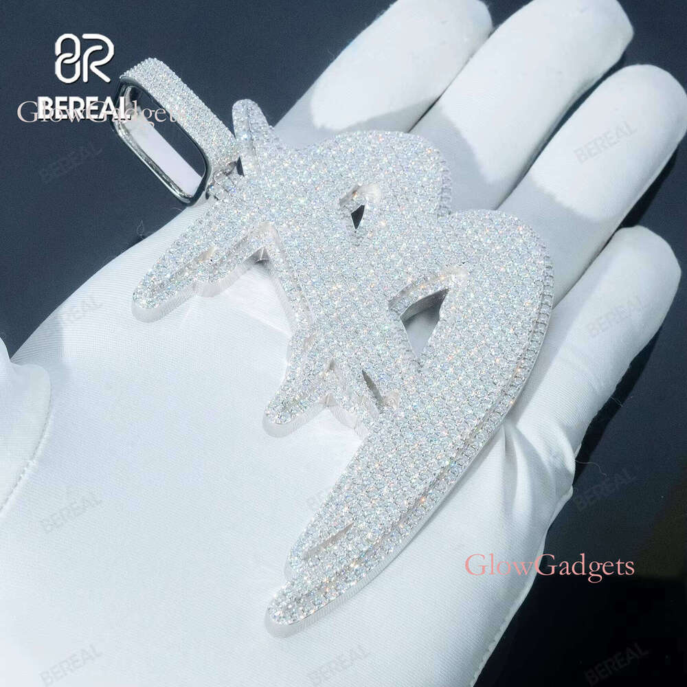 Custom Letter Initial B Moissanite Hip Hop Style Pass Tester Iced Out Sier Dia Name Pendant Jewelry