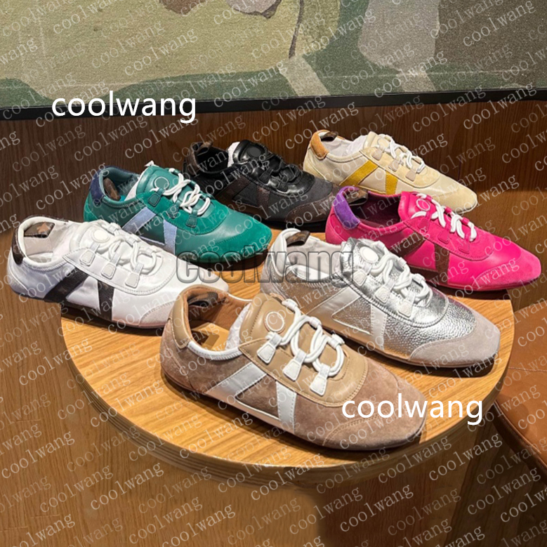 With Box Women Sneakerina Ballet Sneakers Designer Men Sports Shoes Ballerina Suede Leather Upper Injection TPU Outsole Inner Lightweight Casual Shoes Size 35-45