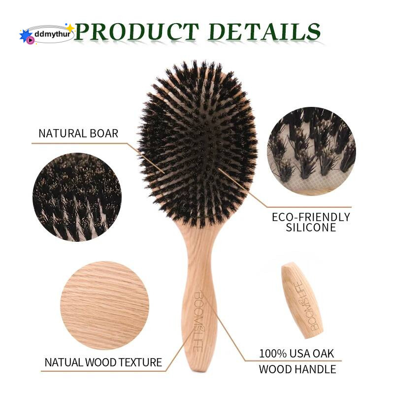 Boar Bristle Women Combs for Wood HairBrush Detangle Straightener Brush Hair Comb Barber Accessories ddmythur