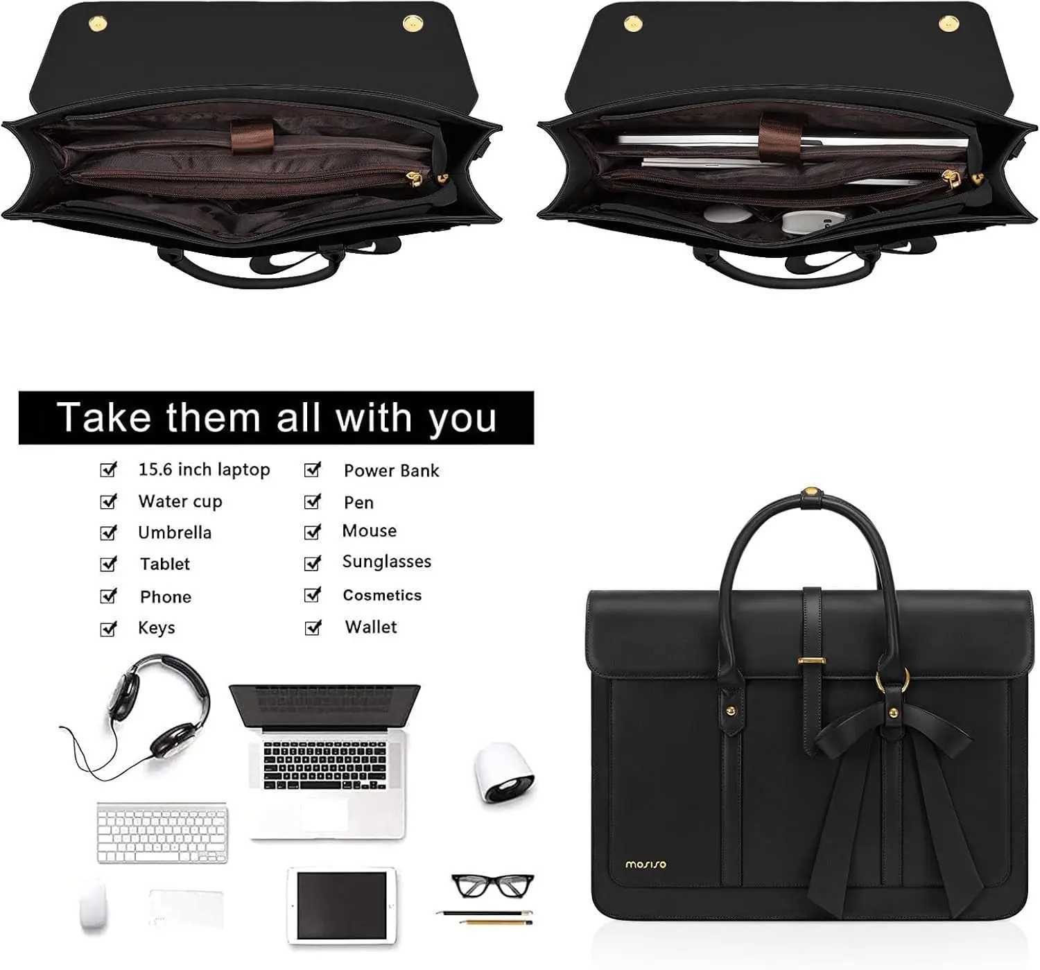 15 15.6 16 inch Laptop Bag for Women MacBook Air Pro M3 M2 M1 HP Dell Asus Notebook PU Leather Computer Shoulder Bag Backpack Z250509