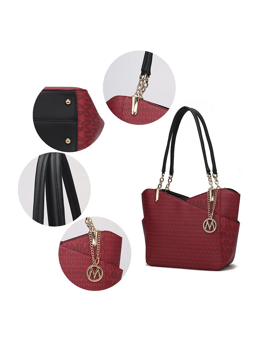 Designer Bag Collection Jules M Logo Printed Vegan Leather Women Tote Bag Elegant Design for Work Large Tote Bag for Women with Zipper