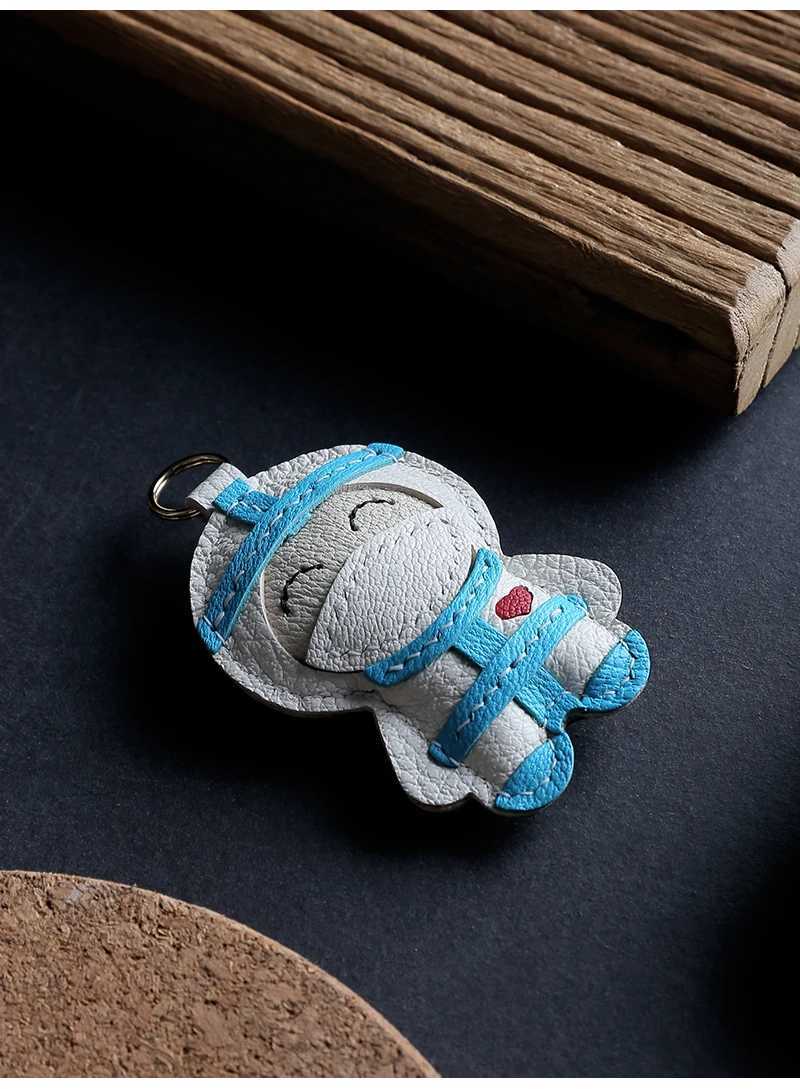 Handmade leather Bag charm Big White Cute Car Pendant DIY Material Bag Keychain Pendant Leather Bag Pendant Birthday gift Z250509