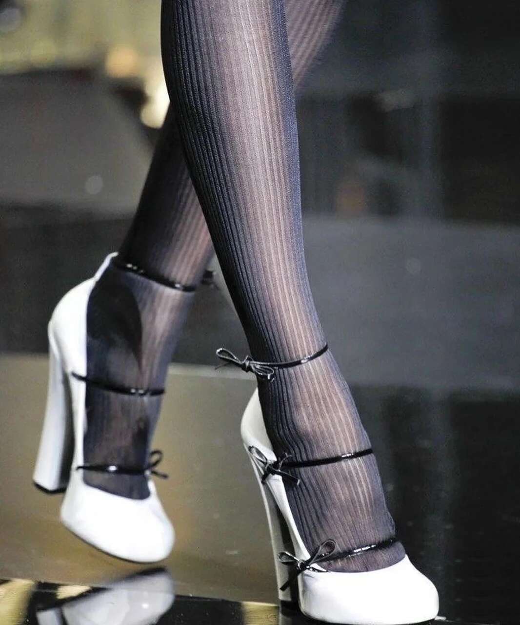 round toe single straps bow detail pumps runway block high heels buckle casual women sexy elegance shoes classic black and white