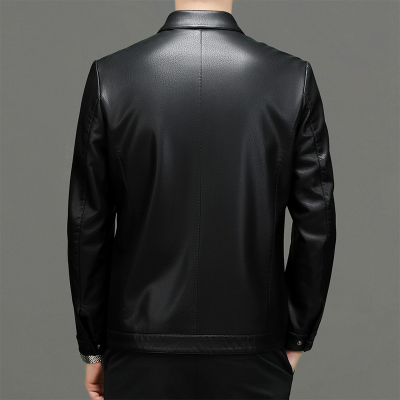 Middle-aged Mens Fashionable Business Pu Leather Coat for Everyday Wear Stylish & Durable 8362