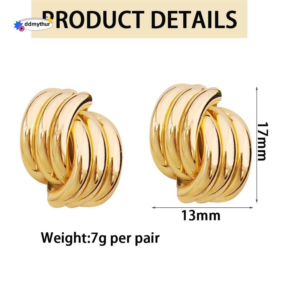 Vintage Geometric Interweaving Non Pierced Clip on Earrings for Ladies Irregular Line Design Ear Clips Wedding Party Jewelry ddmythur