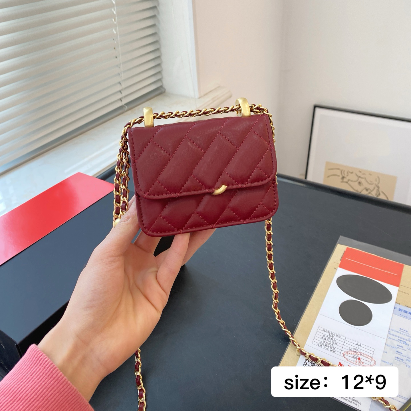 Designer Bag Mini Women Bag handbag Golden Ball chain plaid wallet 12CM double letter solid buckle Shoulder bag sheepskin caviar pattern evening bag 05