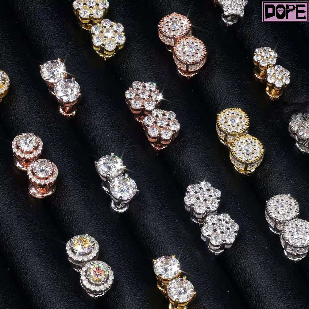 5mm 6mm 7mm Customized Moisssanite Earring Solid 14k White Gold VVS Moissanite Stud Earrings