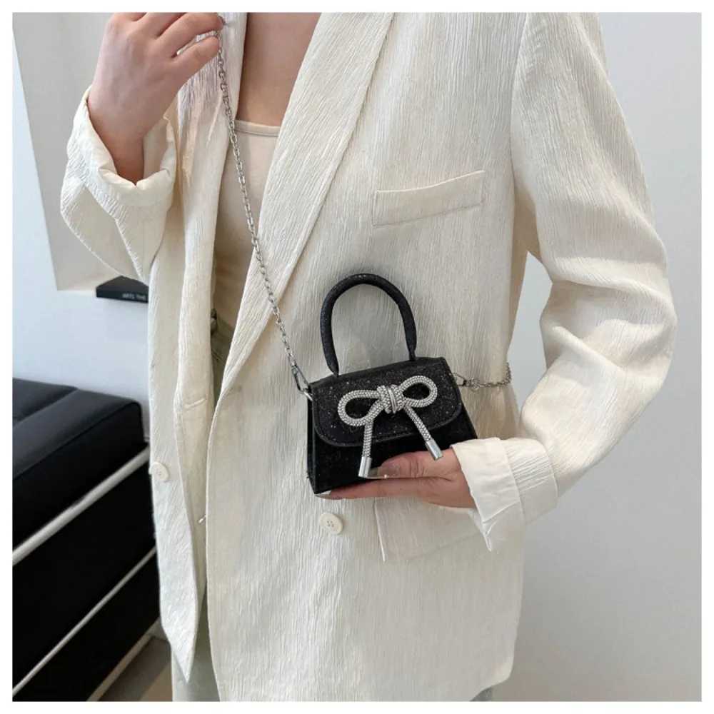 Popular Bow Shoulder Bag Fashion High Capacity Solid Color Mini Handbag Trendy Women Commuting Bag Z250512