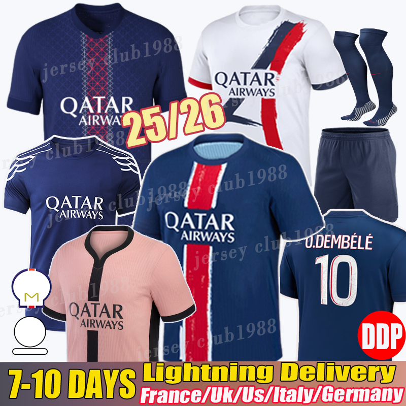 maillot psges Ousmane Dembele jersey Khvicha Kvaratskhelia Football Shirt GonCalo Ramos Gianluigi Donnarumma kit Soccer Jerseys kids psges jersey 25 26