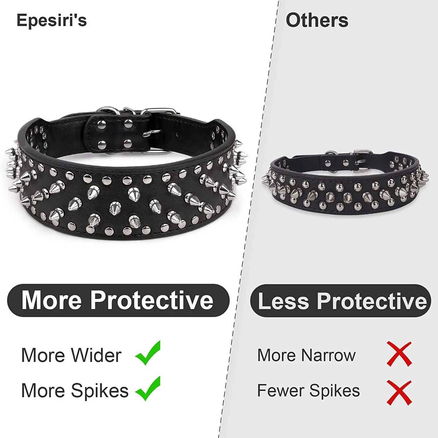 Spiked large dog collar For Medium Large Breeds L-3XL Pitbull Mastiff Boxer PU leather 4 colors big dog collar for large dogXJ241219
