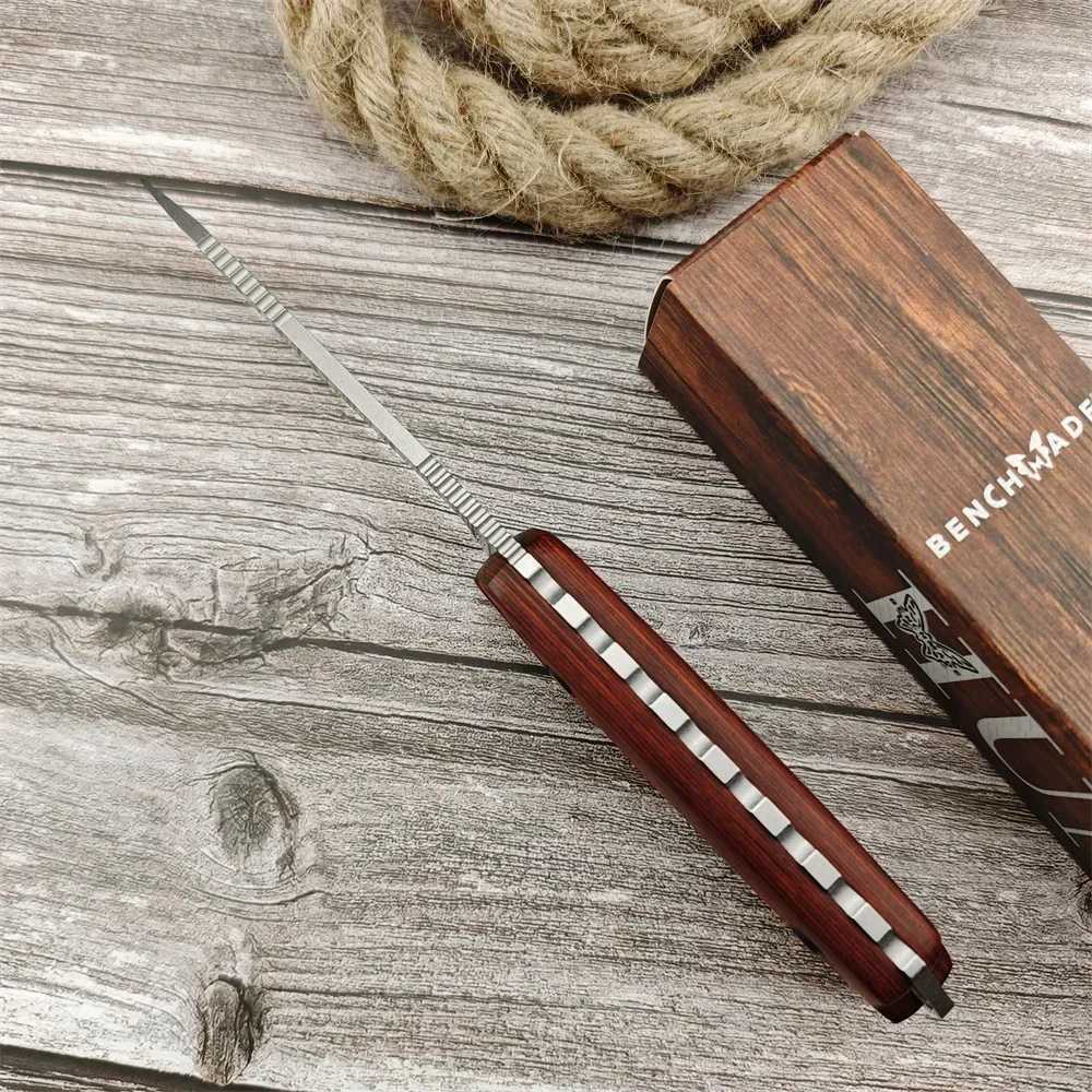Portable BM 15002 15017 High Hardness Hunting Fixed Blade Knife S30V Steel Wooden Handle Outdoor Knives Tactical Survival ToolXJ250510