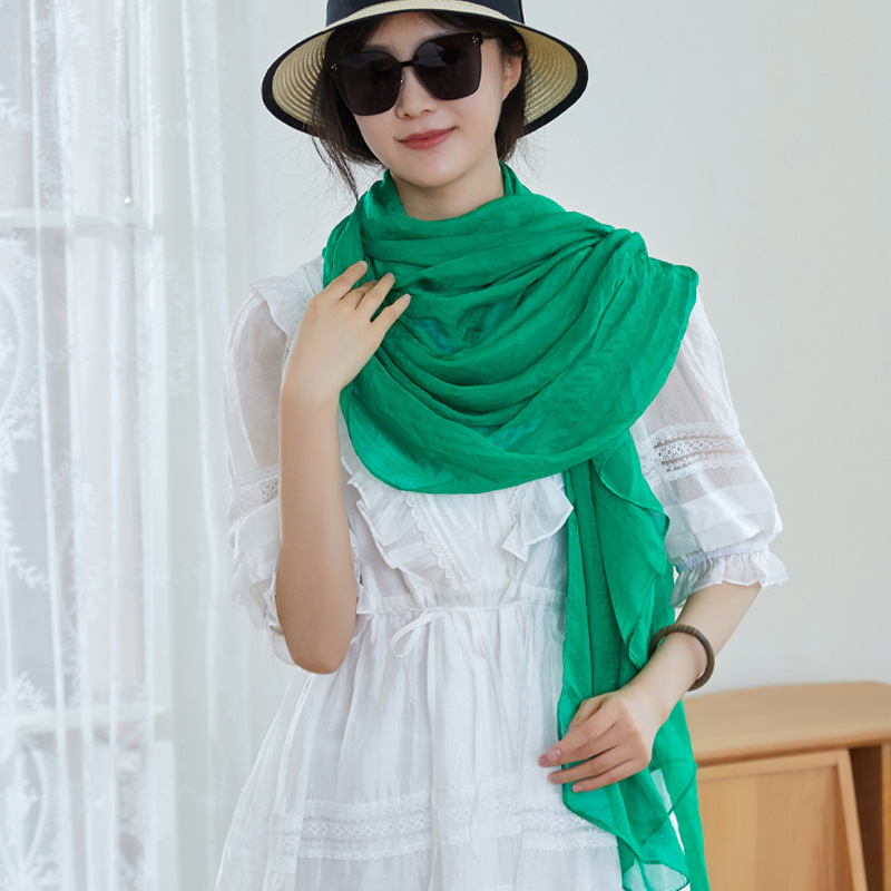 K681 Chiffon scarf wholesale scarf female evening dance props solid color long sunscreen shawl red gauze thin section