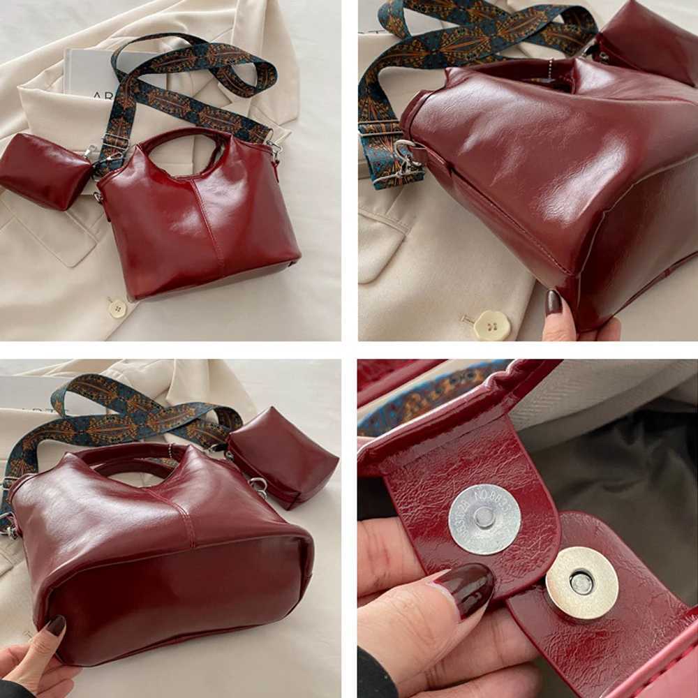 Wens Handbag Casual PU Shoder Crossbody Bag With Coin Purse Large Capacity Messenger Bag Ladies Cmuting Tote Y251209