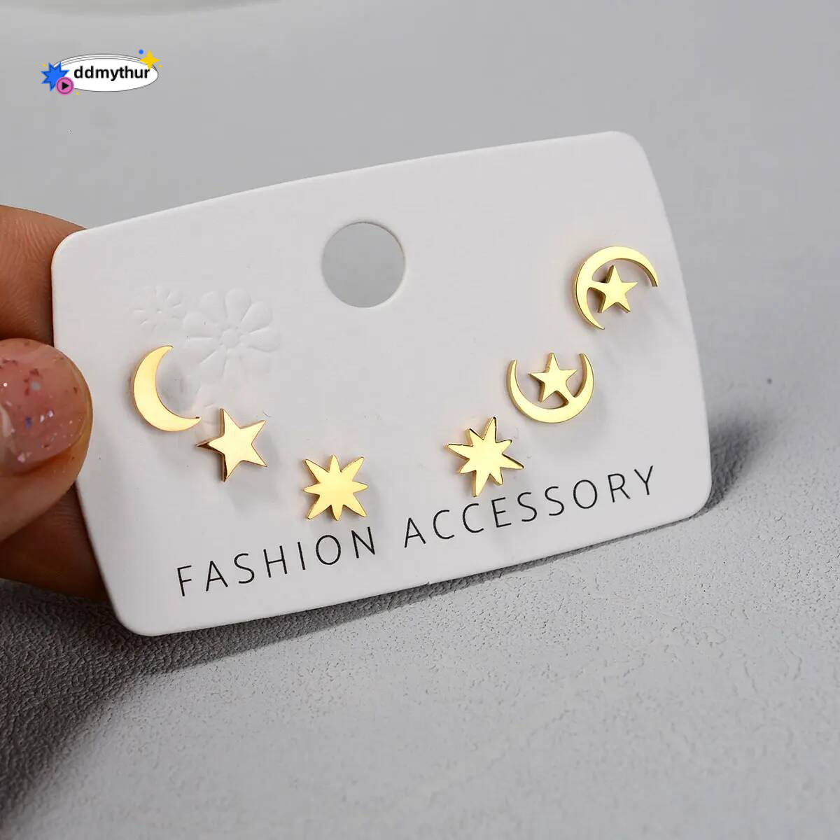 Stainless Steel Small Cute Butterfly Star Moon Heart Stud Earrings Set Punk Piercing Earing Women's Minimalist Jewelry ddmythur