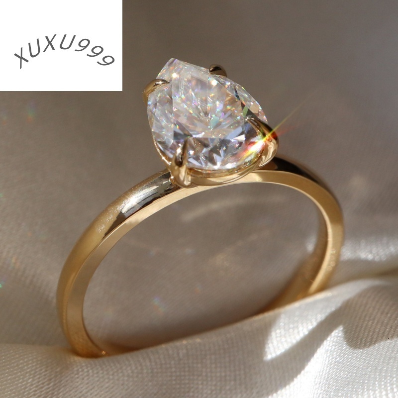 Custom GRA VVs Moissanite Pear Cut Shape Engagement Ring Gold Plated 925 Sterling Silver for Women Men Jewelry 1 3 4 5 Ct