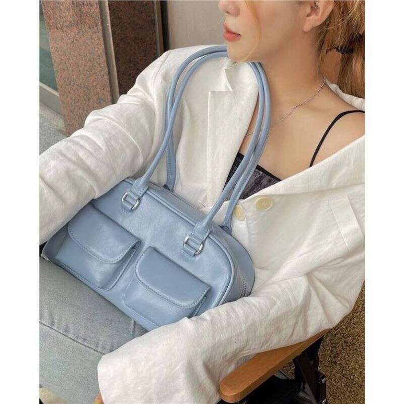 Yebuni Korean niche Yoon jin same style dizziness needle bowling Boston bag one shoulder armpit for women chubby